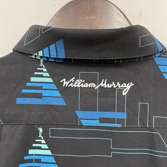 William Murray Men's Golf Button Front Shirt Piano Key Black Short Sleeve NWOT L - Picture 4 of 8
